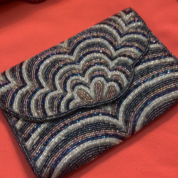 VINTAGE BEADED EVENING CLUTCH UNBRANDED VTG ART DECO - Picture 5 of 11